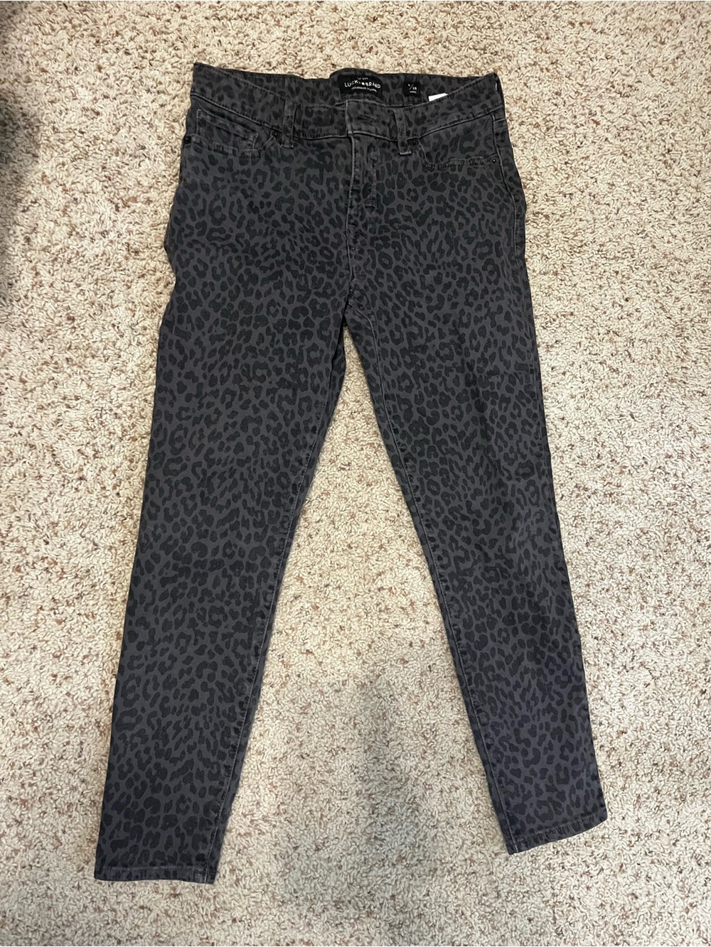 Lucky Brand Leopard Print Iva Skinny Ankle - size 6/28